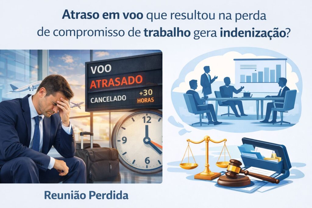 Atraso em voo que resultou na perda de compromisso de trabalho gera indenização