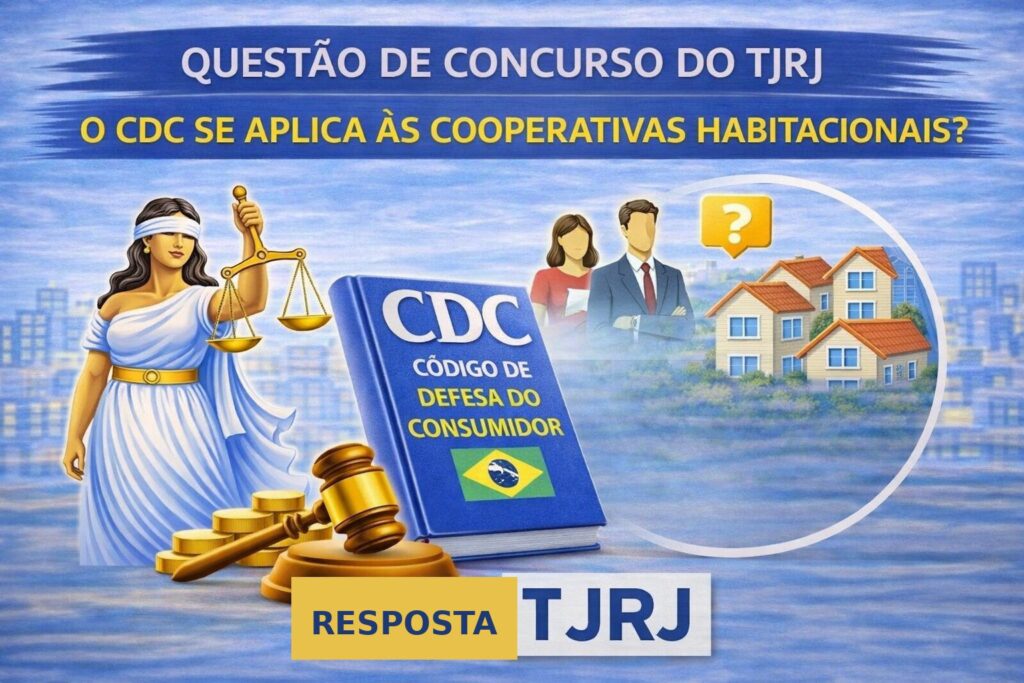 Resposta da questão de concurso para Juiz Substituto do TJRJ. O CDC se aplica às cooperativas.