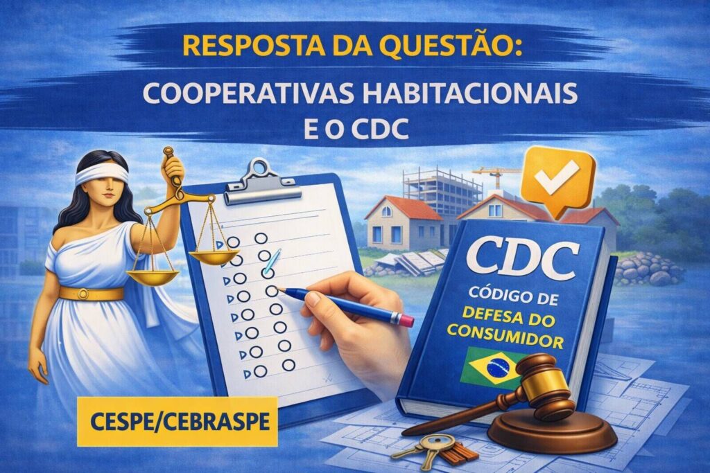 Resposta da questão de concurso. Advogado da CAGEPA. Cooperativas habitacionais.